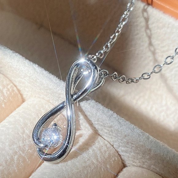 "Round Cut diamond Eternal Infinity Wedding Choker Necklace, GPMB1567 - Picture 4 of 6